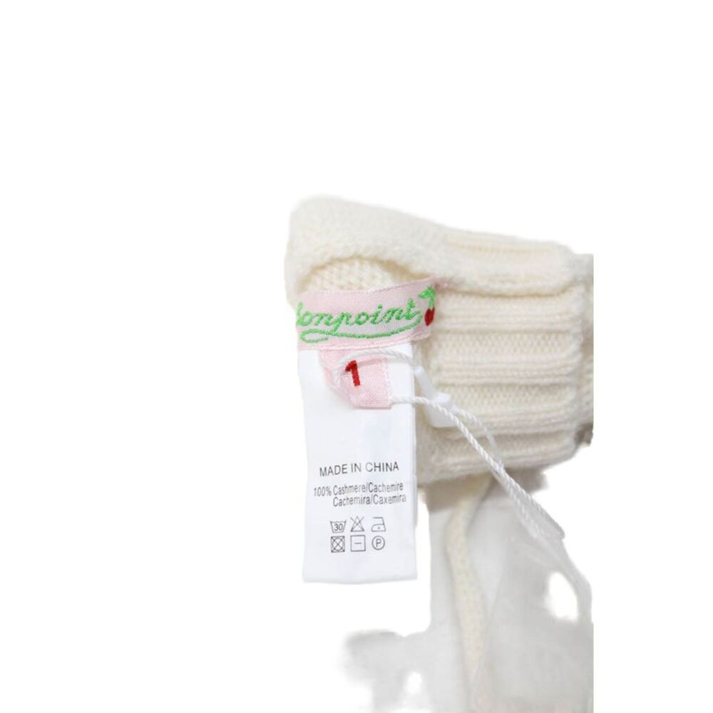 Bonpoint Girls Cashmere Knit Mittens Gloves White Size 1 Month - Picture 4 of 5
